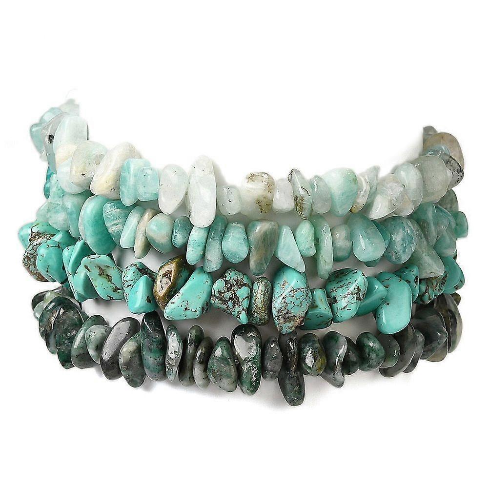 4pcs Gemstone Beaded Stretch Bracelets set Inner Diameter: 2-1/8 inch(5.5cm) 4pcs/set