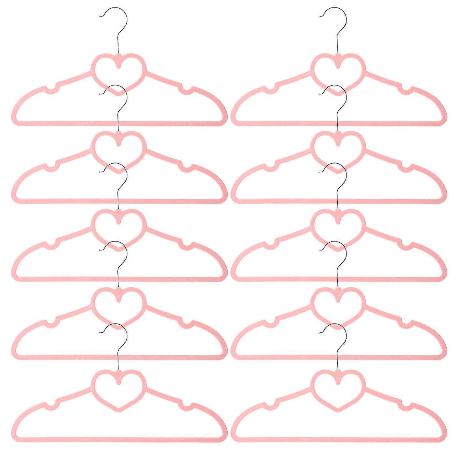 Clothes Hanger Heart Pattern ABS Coat Hanger for Holding Use 15Pcs