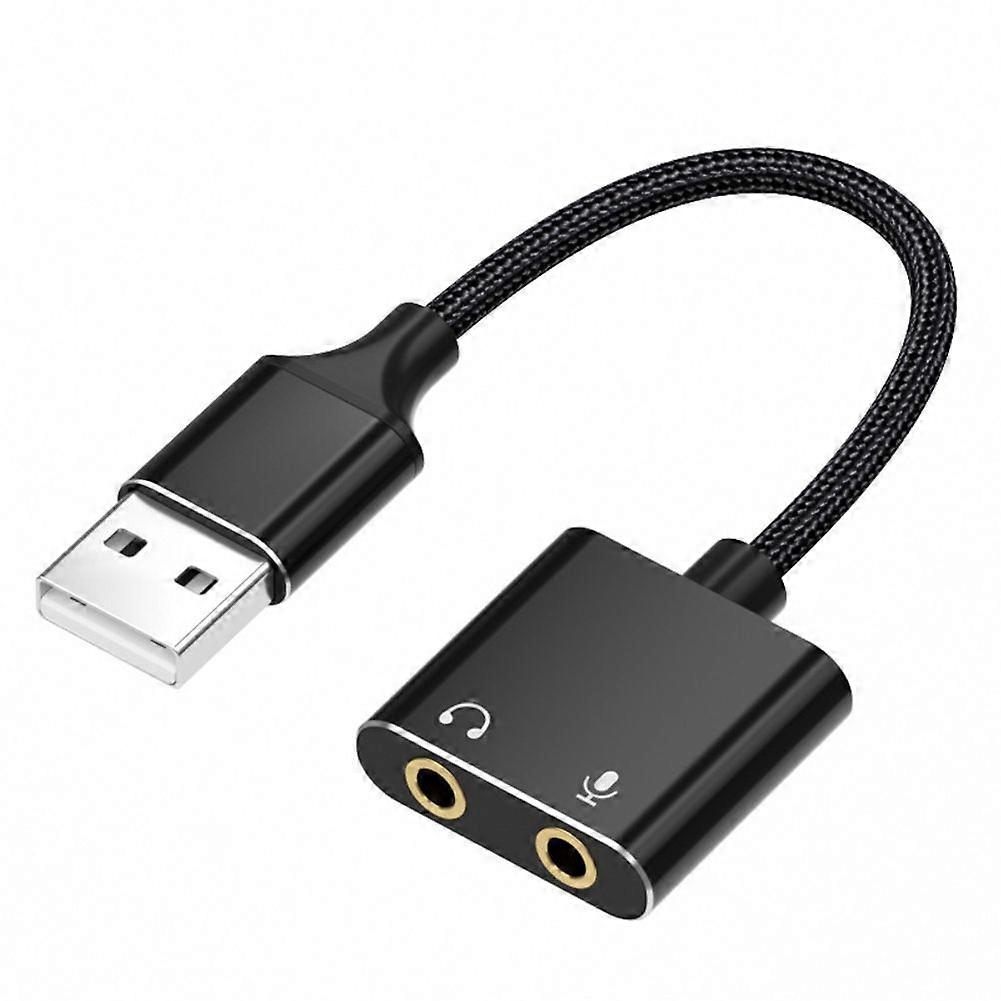 USB Audio Interface for Computer, USB to 3.5mm Audio Adapter, External Sound Card with Headphone