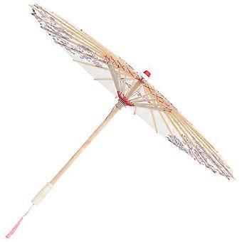 Decorative Silk Umbrella Chinese Art Dance Props Stage Performance Outdoor Use in Summer Silk Cloth Wood 84x84cm Assorted Color 1Set
