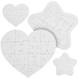 4Sets of White Blank Puzzles for DIY Crafts and Home Decor