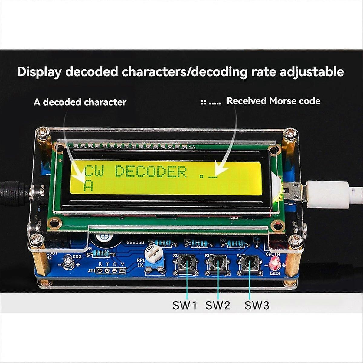 CW Morse Code Decoder DIY Kit CW Trainer Morse Code Decoder DIY Electronic Component Kit with Digita