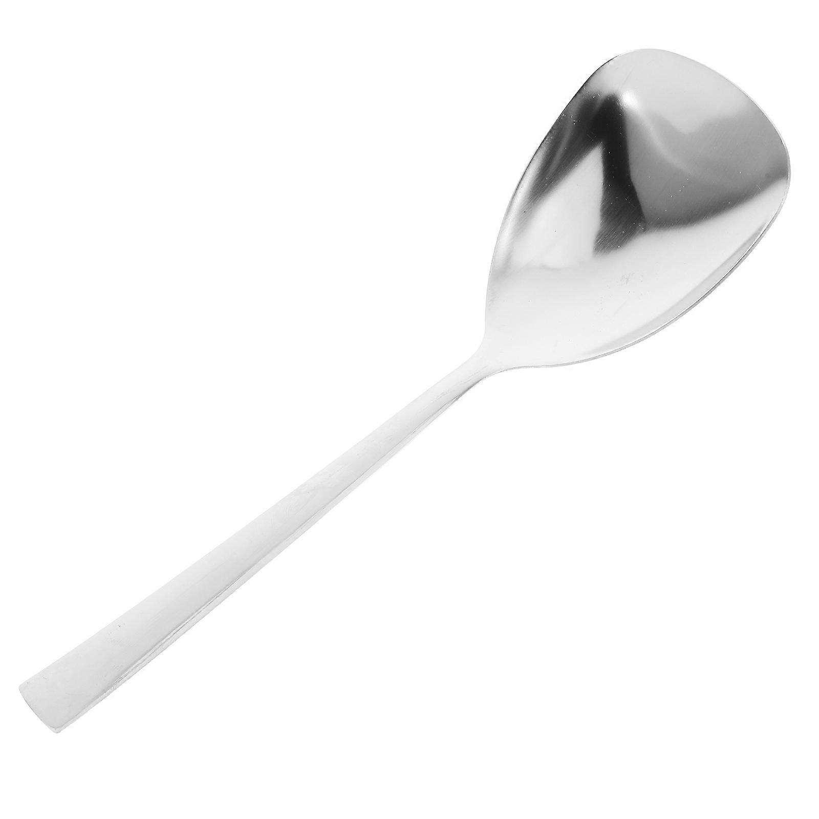 Kitchen Triangle Spoon Stainless Steel Rice Scoop for Serving Silver