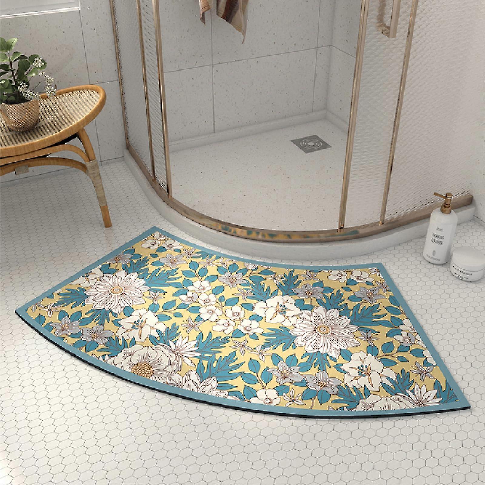 SpaceEfficient Semicircular Door Entry Mat with QuickDry Absorbent Surface and NonSlip Bottom, 40x75cm