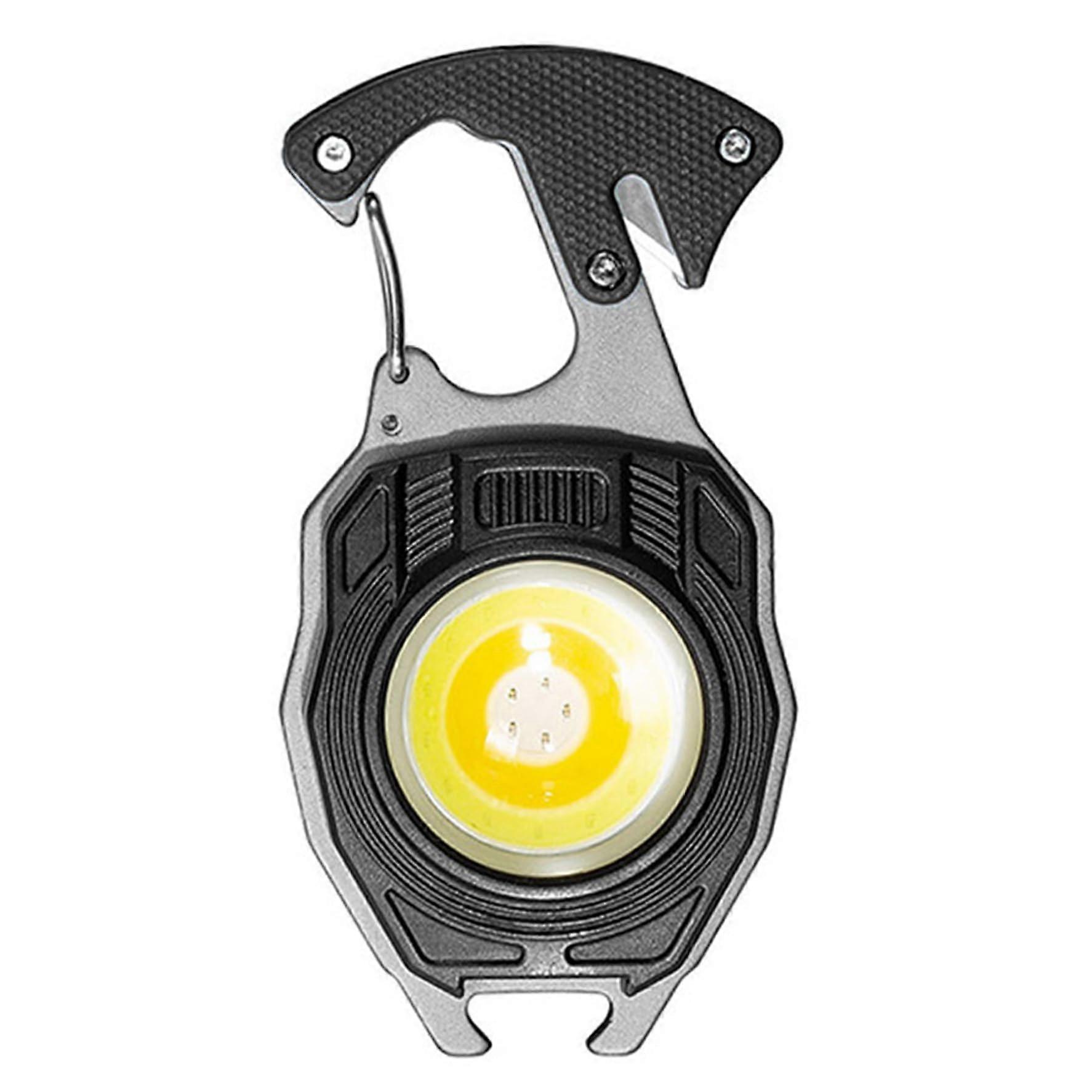 Multifunction Keychain Flashlight with Bright Adjustable COB LED, USBC Rechargeable, MultiTool