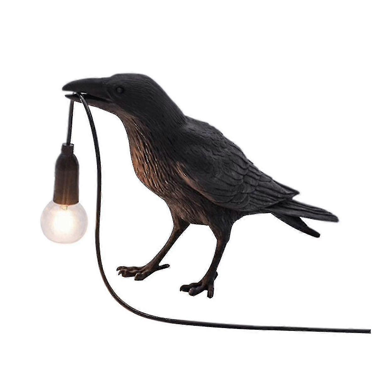 Gothic Raven Table Lamp for Bedroom Us Plug Includes Bulb