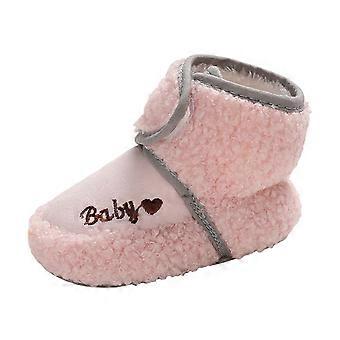 Chaussons douillets en polaire pour nouveau-nés de petites filles, doublés de coton, antidérapants et munis de picots – Chaussures chaudes d'hiver pour premiers pas
