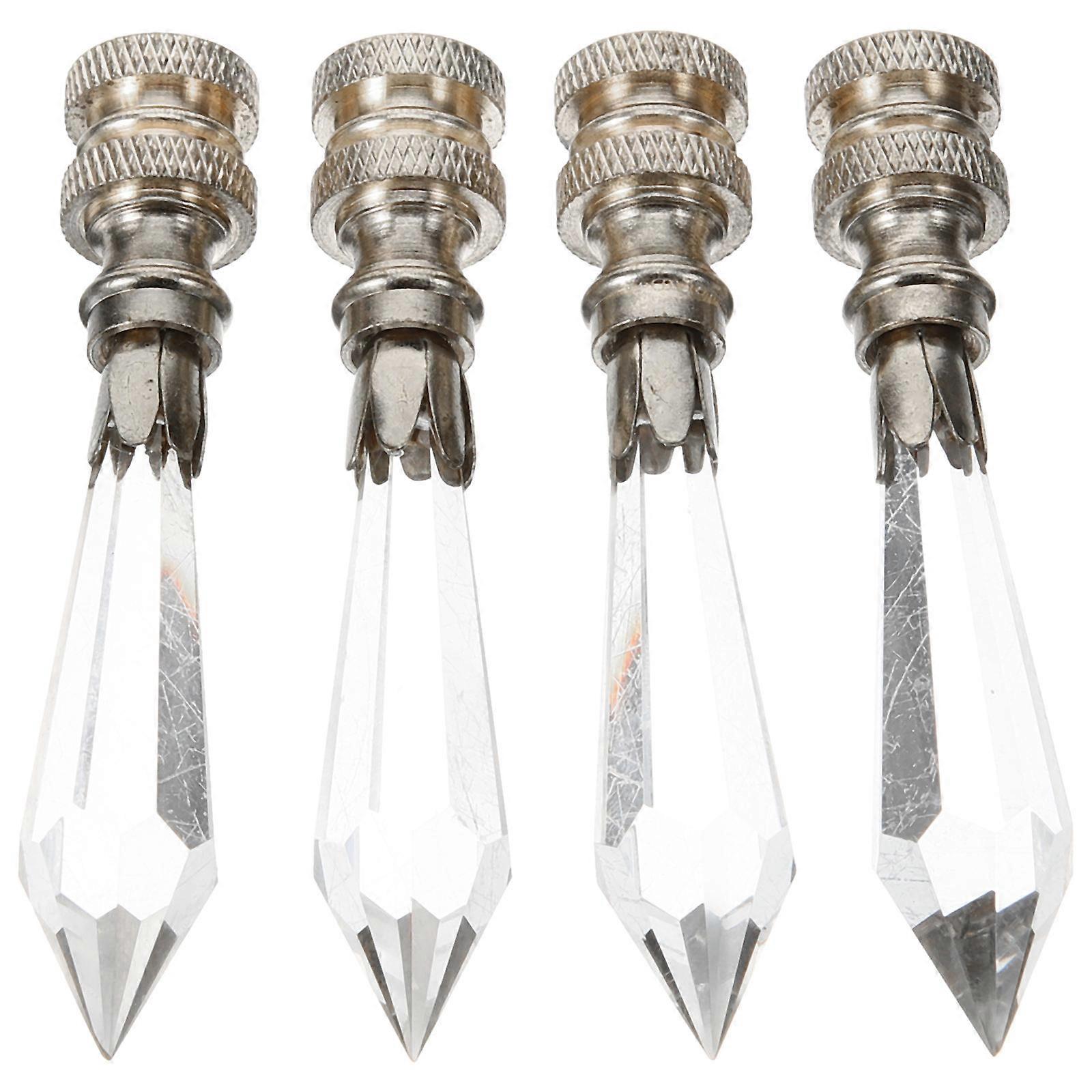 Lamp Finials Glass Table Lamp Knobs for Decorative Use 8Pcs Silver