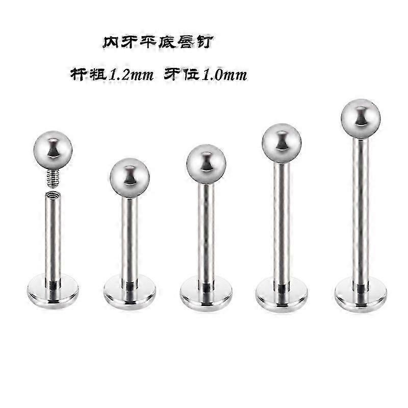 Stainless steel internal thread lip studs ear studs ear bone studs nose studs tongue studs basic e-commerce piercing jewelry 1
