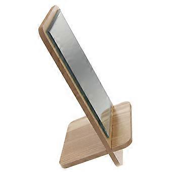 Assembled Wooden Mirror for Makeup Use 1Pcs Portable Retro Tabletop Mirror