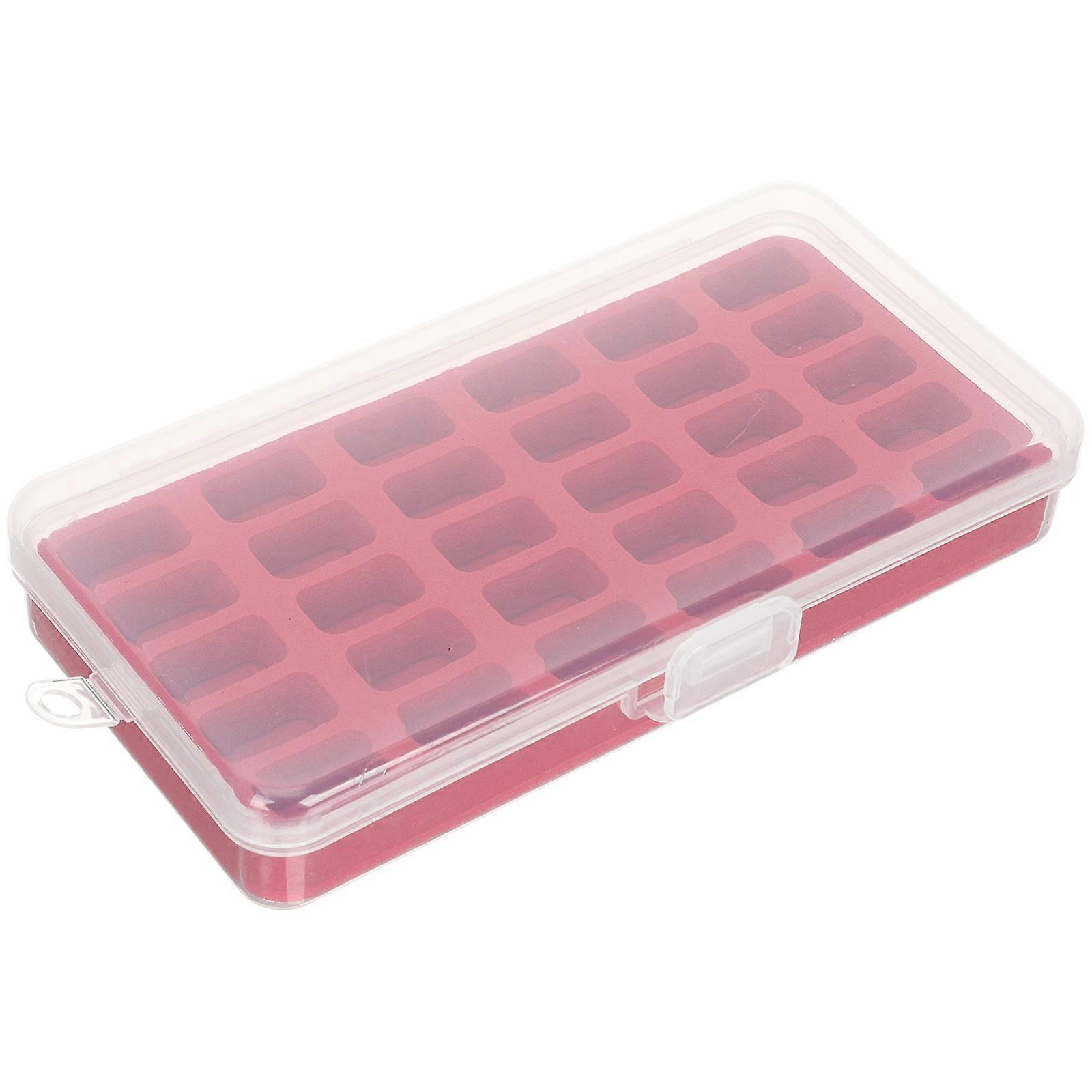 Thread Organizer Sewing Box for Bobbin Storage Holder Plastic Red Box