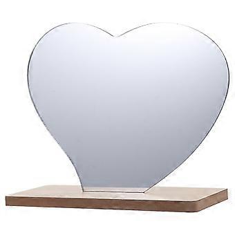 Wooden Base Acrylic Desktop Mirror for Irregular Makeup Use