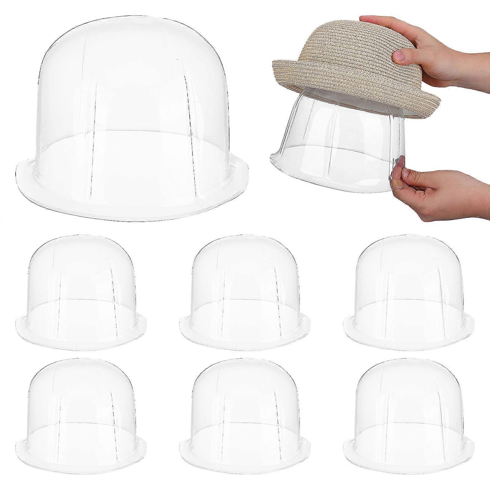 8pcs Plastic Hat Stands Hat Package Support Hat Display Holders Dome Hat Shape Protector Holder