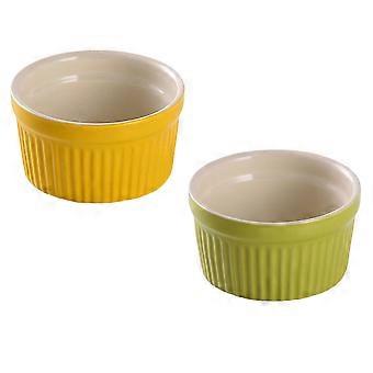 2Pcs Céramique Bol de cuisson Bol de cuisine de forme ronde Bol de service de dessert