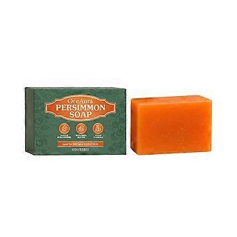 Persimmon Soap  with Persimmon Extract and Olive & Coconut Oil, Gentle Natural Body Hydrating Cleansing Soap for Dry & Mature Skin, Men & Women, 100g