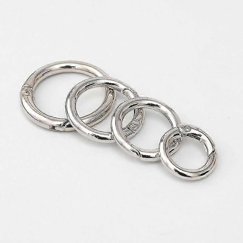 Metal Spring Gate O Ring Keyring Snap Clasp Clips - 10x Pack