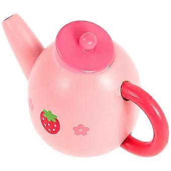 Wooden Miniature Water Kettle Toy for Pretend Play 4Pcs Pack Pink