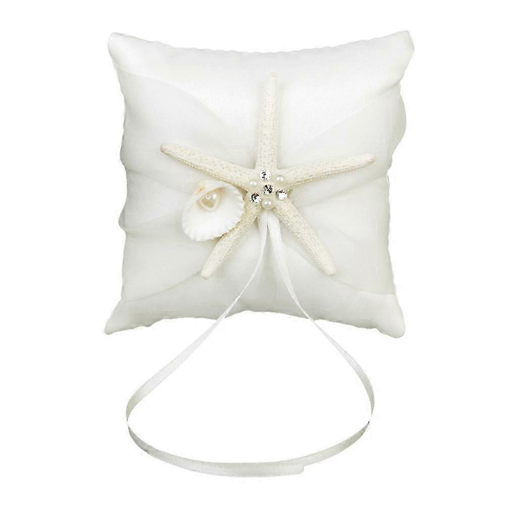 Wedding Ring Pillow for Ceremony White Satin