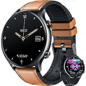 Herren-Smartwatch, Sport-Smartwatch – Anruf annehmen, 1,39 Zoll, wasserdichtes Touchscreen-Smart-Armband mit Schlafmonitor, Herzfrequenz, Schrittzähler, Fitness-Tracker