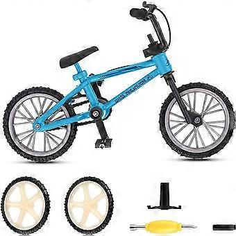 Finger Bike Series 12, metalen vinger mountainbike speelgoed, cool boy speelgoed creatief spel speelgoed set voor flick tricks, flares, grinds en vinger fiets games (blauw