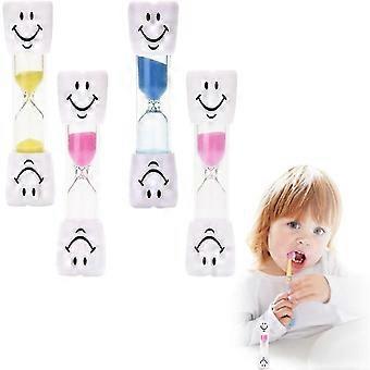 4pcs Children's Smiley Hourglass Timer Set - Fun Sand Timers for Tooth Brushing & Activities - Colorful & Portable