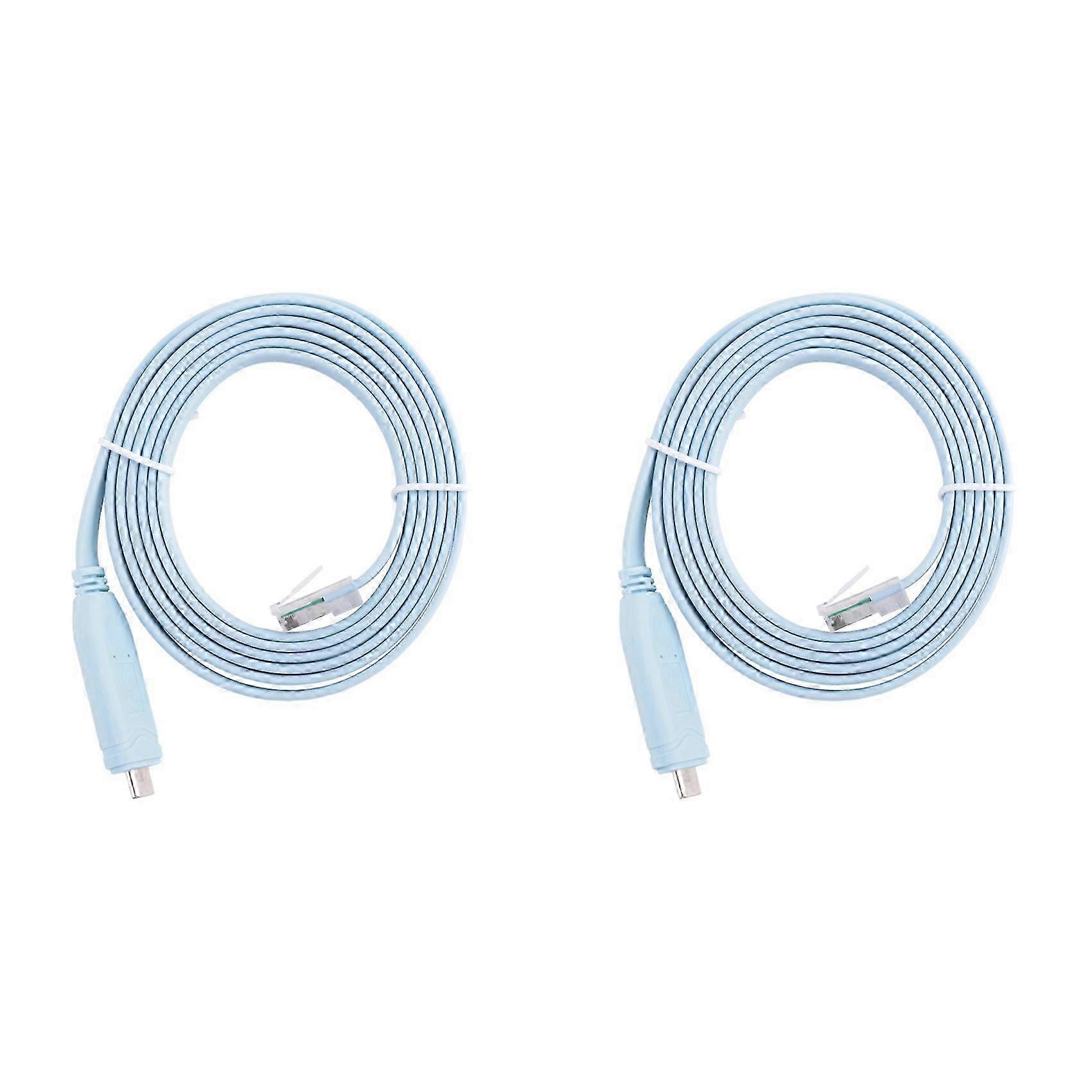 2X USB TO Type C Console Configuration Cable Type C to RJ45 Serial Router Debugging Cable