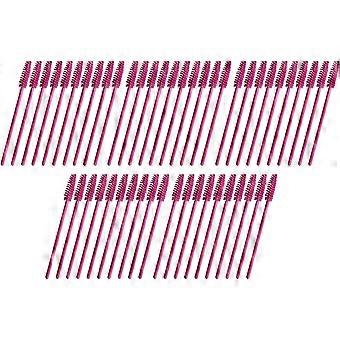 Disposable Eyelash and Eyebrow Grooming Brushes, Soft Bristles, 50pcs, Rose Red
