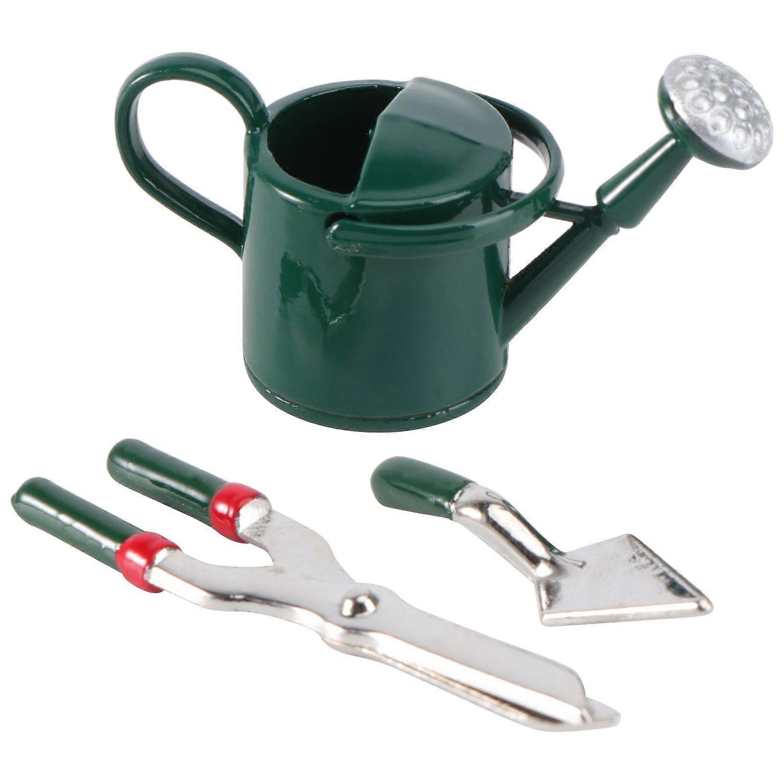 Mini House Supplies Mini Sprinkling for 1Set Green Alloy Garden Tool Sets