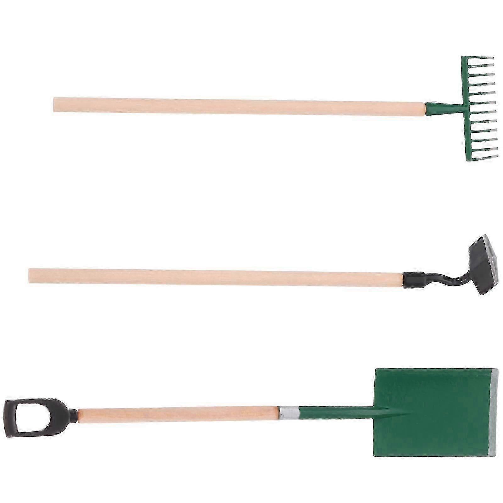 Mini Hoe Rake Spade Gardening Tool for Kids 3Pcs Assorted