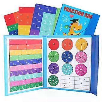 Magnetic Fraction Learning Math Toy Montessori Arithmetic Learning Aids Wooden Book Educational Toys For Children [XR]