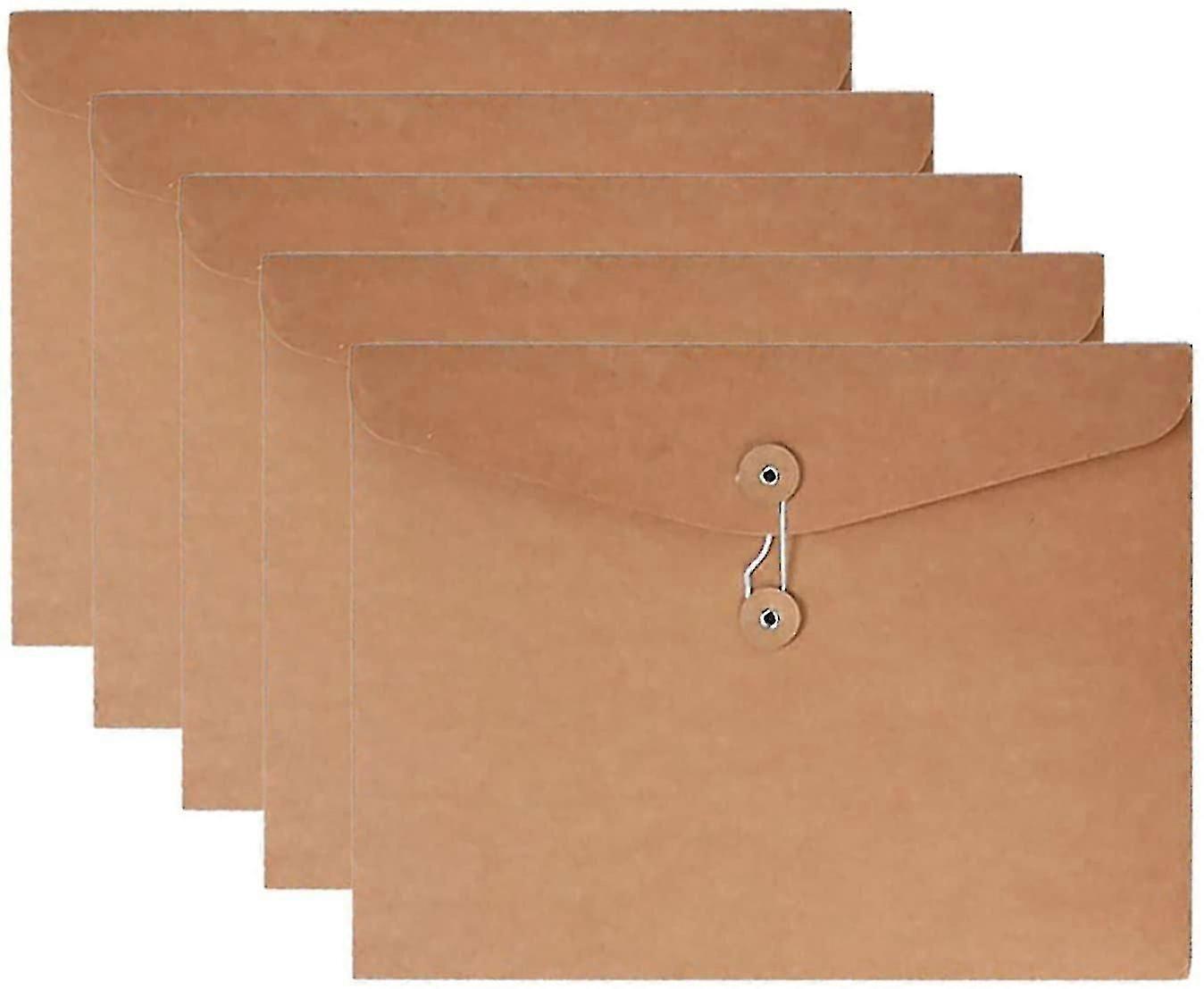 Kraft String Envelope File Folder Project Pockets File Jacket Document Organizer Flat-no Expansion A4 Letter Si