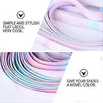 Kleurverloop veters, multifunctionele herensandalen, sportveters, rekbaar, 2 paar