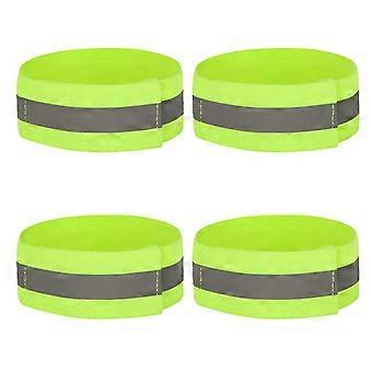 Reflecterende armbanden, 4 stuks reflecterende pols- en enkelbanden met hoge zichtbaarheid, geschikt voor joggen, hardlopen en fietsen.