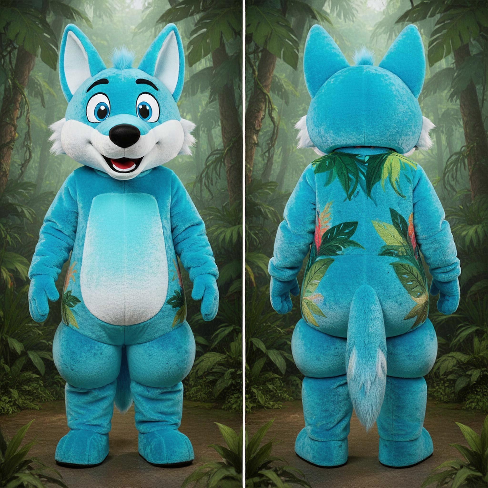 MASTICOT Cyan Cartoon Dingo Mascot
