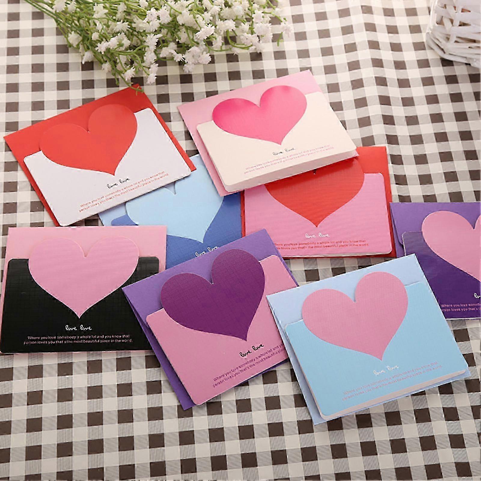 Greeting Card Foldable Visual Effect Paper Creative Heart Pattern Blessing Card compatible with Valentine's Day