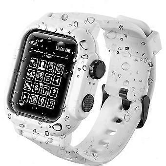 Yhteensopiva Apple Watch Series 3 Series 2: n kanssa 42 mm: n vedenpitävä kotelo, jossa on IP68-nauha Täysin suljettu iskunkestävä kansikotelo, jossa on ensiluokkainen silikoni Sport Breath