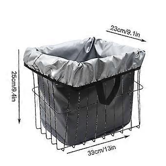 Waterproof Bike Basket Liner 420D Oxford with Rain Cover 13 x 9 x 10 Inch for Front or Rear Bicycle Baskets All Season Use