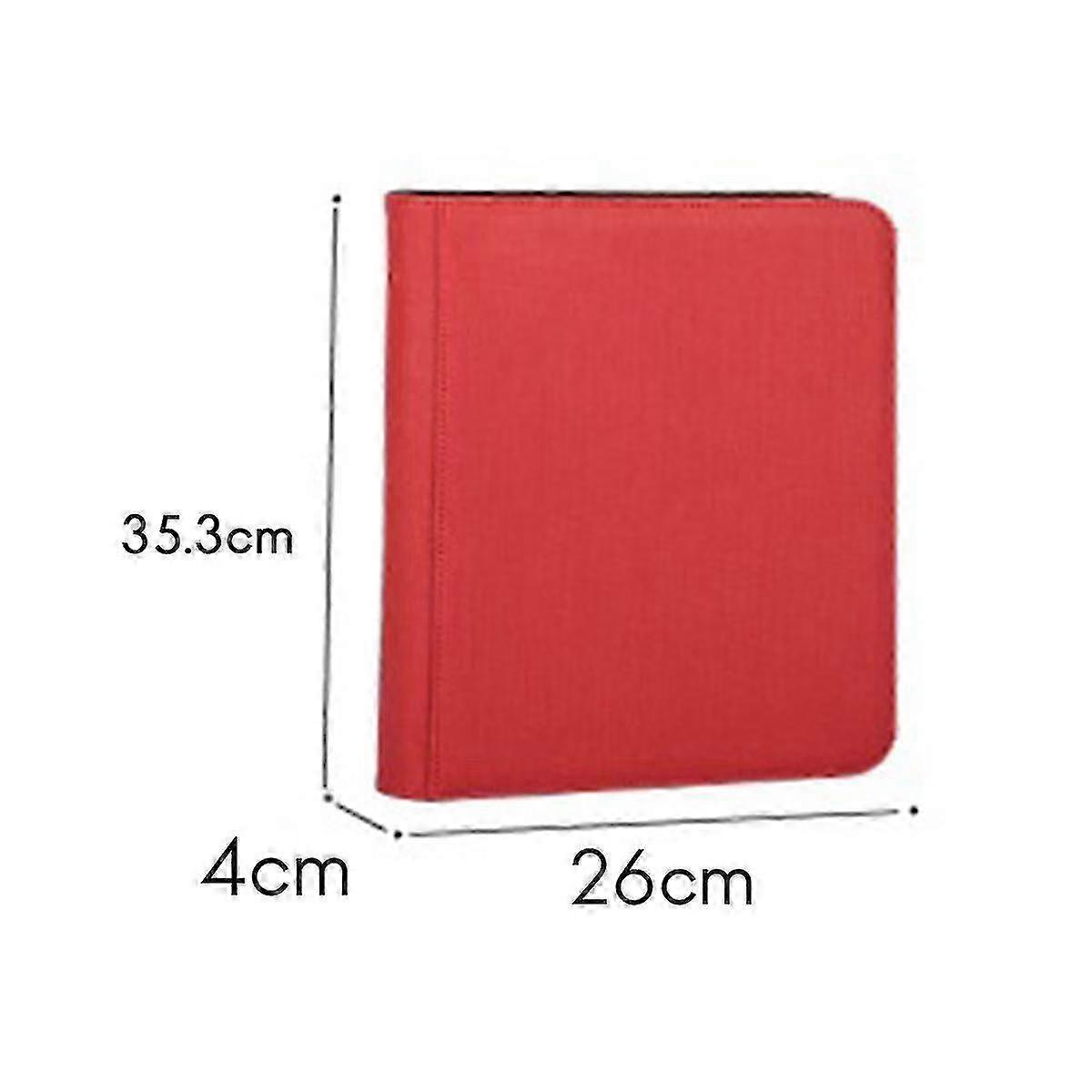 Red PU 9-Pocket Side-Load Binder