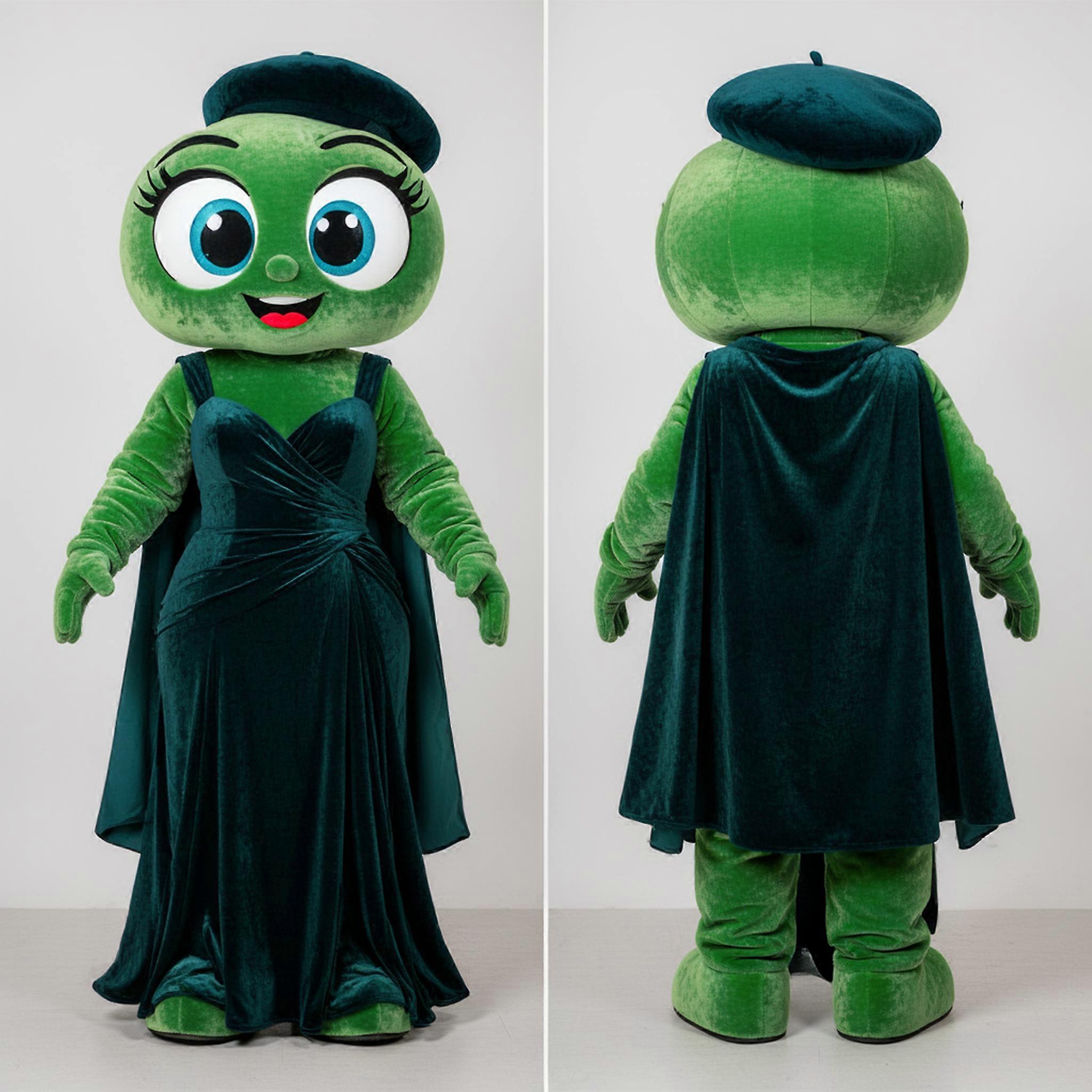 MASTICOT Emerald Green Flexible Contortionist Mascot