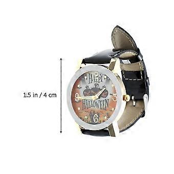Halloween Tema Quartzo Watch Pumpkin Witch Castle Watch Fashion Belt relógio de quartzo para mulheres meninas pretas