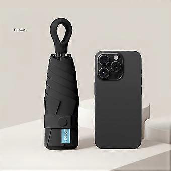 Lightweight Solid Color Folding Umbrella, Compact Pocket Size for Travel and Outdoor Use, 21.59 cm Portable