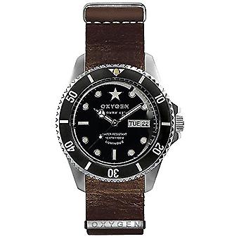 Oxygen cigar 42 Quartz Analog Man Watch with EX-DV-CIG-42-NL-DB Cowskin Bracelet