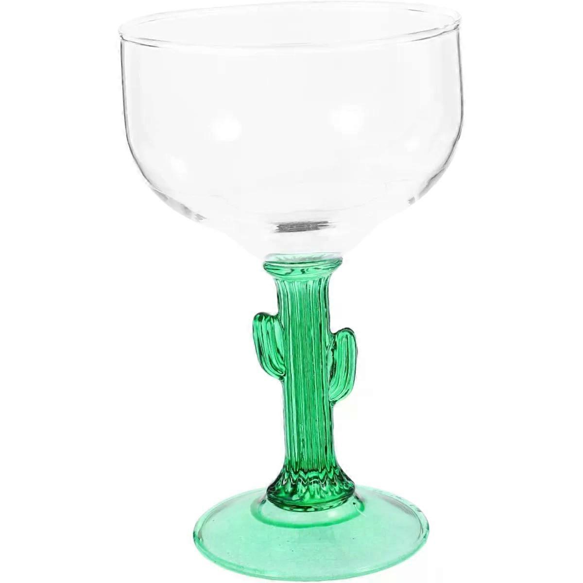 Creative Cactus Shaped Glass Goblet, 400ml Wine Cup