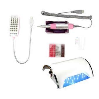 Portable Nail Dust Collector for Acrylic Gel Nails, Salon & Home Manicure Tool with LED Light