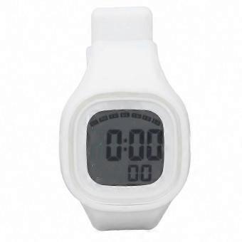 Kids Sports Watch with Silicone Strap - 50m Waterproof, 7-Color LED Light for Boys & Girls Ages 5-17 - White