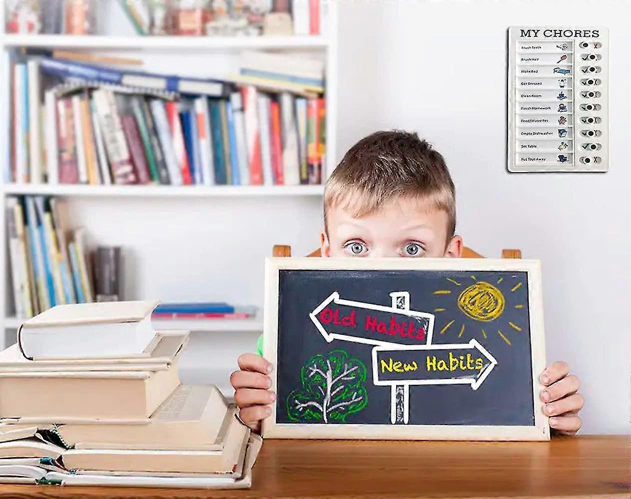 Tableau Des Tâches Magnétique Pour Enfants - 2 Planches Effaçables Avec Aimants - Pour Routine Et Autonomie - 10