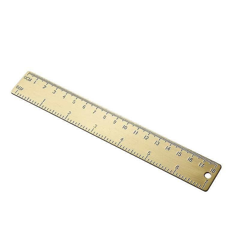 18.7X2.7x0.1cm Assorted Color Straight Edges Portable Bookmark Ruler Retro Style Drawing Ruler Brass