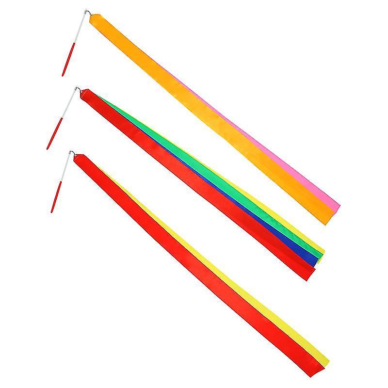 116X5x0.1cm Colorful Ribbon & Streamer Toys 3pcs Gymnastics Ribbons Dancing Gymnastics Ribbons Perfo