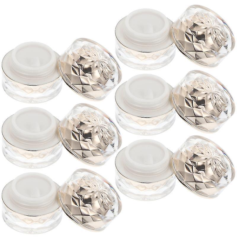 3.5X3cm Golden Travel Bottles & Containers 6pcs 5g Acrylic Containers Diamond Small Containers Trave
