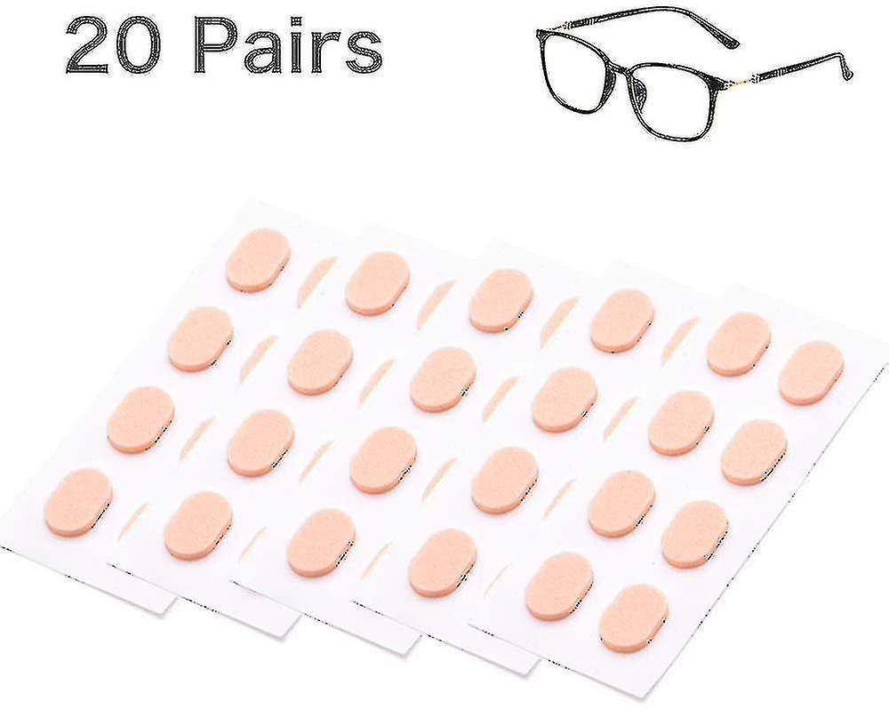 Eyeglass Nose Pads,20 Pairs Of Soft Foam Nose Pads, Self-adhesive Anti-slip Soft Foam Glasses Nose Pads (skin Color/1mm)